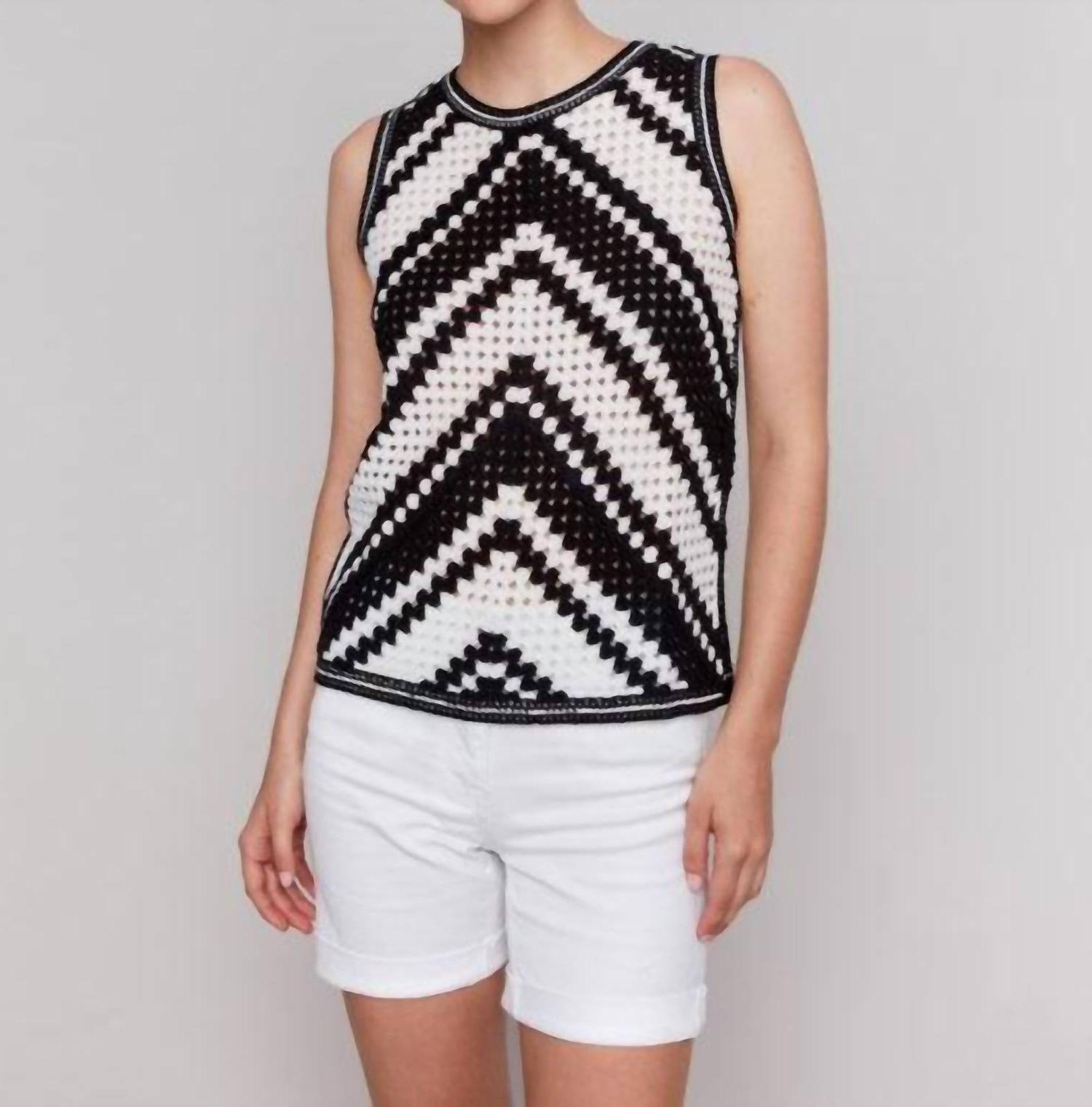 Charlie B Striped Crochet Tank Size S - $56.43