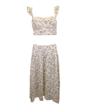 Reformation Junie Two Piece Set In And Cream Linen Women Green Size 12 - $184.30