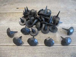 15 DECORATIVE NAILS CLAVOS HAND FORGED METAL TACKS 1&quot; BLACK PRIMITIVE CR... - £20.36 GBP