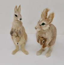 Kangaroo &amp; Baby Joey Real Fur 6&quot; Animal Taxidermy Figurines - £38.93 GBP