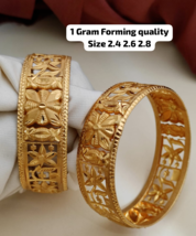 Indian Bollywood Style 1 Gram Gold Plated Bangle Bracelet Kada Jewelry Set - £22.32 GBP