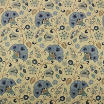 RICHLOOM JACOBEAN FLORAL BLUE BEIGE FAVAL MULTIUSE LINEN FABRIC BY THE Y... - £6.91 GBP