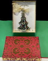 Christopher Radko Shiny Brite Gold Vtg Christmas Tree Ornament with Earrings - £11.94 GBP