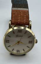 Wristwatches Geneva Mother Pearl Face Gold Tone Tribal Pattern Band Olivia Pratt - £55.19 GBP