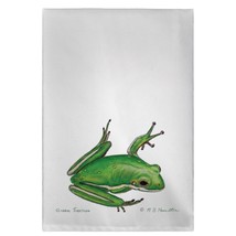 Betsy Drake Green Tree Frog Guest Towel - £27.23 GBP