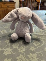 Jellycat Bashful Floppy Bunny Gray 8&quot; Rabbit Small Animal Stuffed Plush lovey - £11.82 GBP
