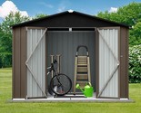8X6 Ft Outdoor Storage Shed, Steel Metal Garden Sheds Kit With Double Lo... - $555.99