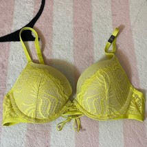 Victoria&#39;s Secret Yellow Limeade Lace Very Sexy Push Up Bra - 36A - £39.30 GBP