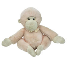 Vintage 1989 Dakin Pink + White Monkey Wind Up Musical Stuffed Animal Plush Toy - $37.05