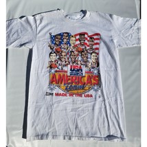 Vintage Dream Team T-Shirt Men Medium Caricature Olympics 1992 Americas Team USA - $70.09