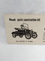 Revell Quick Construction Kit 1910 Model T Ford Highway Pioneers Instructions - £23.29 GBP