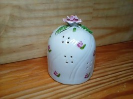Vintage Porcelain Pomander Potpourri Satchet Bell  Floral Flowers frog 3.5” - $11.79