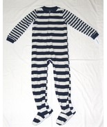 Carters Fleece Footed Pajama Blanket Sleeper Size 6 Rugby Stripe Gray/blue - $496.32 MXN