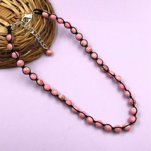 Pink Copper Turquoise 8x8 mm Beads Adjustable Thread Necklace ATN-2 - £9.14 GBP