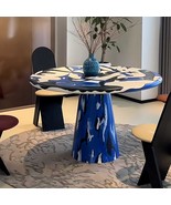 interoknack Designer Hand-Painted Solid Wood Round Dining Table, Luxury ... - $11,867.95 CAD