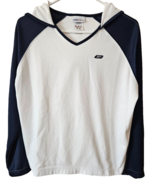 Reebok Womens Hoodie Top Shirt Size L  White / Blue  100% Polyester Long... - $222.41 MXN