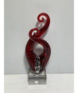 Murano Style Art Glass Pietro Black and Red Centerpiece for Home Decor 13” - $59.98