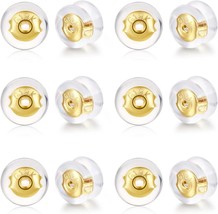 18K Gold Locking Secure Earring Backs for Studs, Silicone Earring Backs  - $26.43
