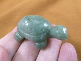 Y-TUR-LA-569) green Aventurine TORTOISE TURTLE carving FIGURINE gemstone... - $14.01