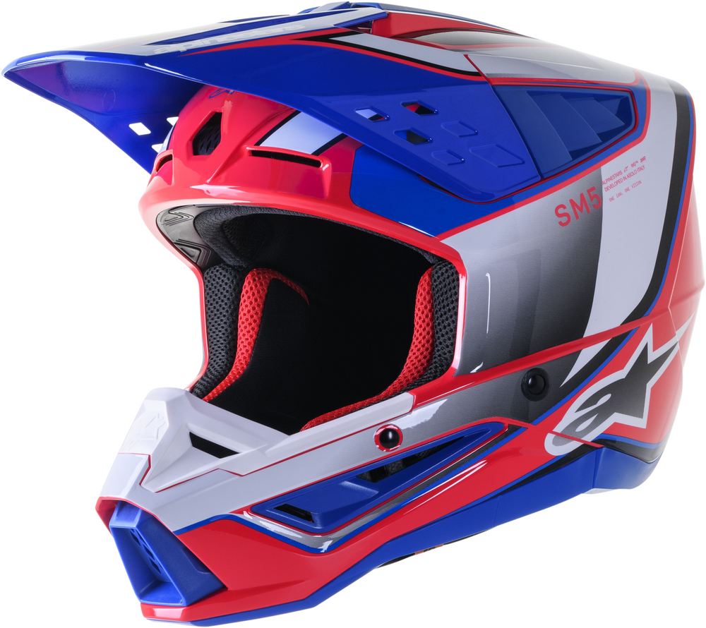 Primary image for Alpinestars SM5 Sail White Diva Pink Enamel Blue Helmet MX Motocross ATV Adult