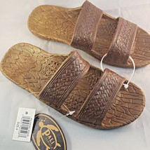 Kids Pali Hawaii Sandals Rubber Slip On Slide Jesus Flip Flops Jandal Brown Shoe - £11.06 GBP