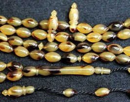 Islamic Prayer Beads Galalith Faux Tortoise 99 Beads - Rare COLLECTOR&#39;S- - £232.66 GBP