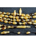 ISLAMIC PRAYER BEADS GALALITH FAUX TORTOISE 99 BEADS - RARE COLLECTOR&#39;S- - £233.41 GBP