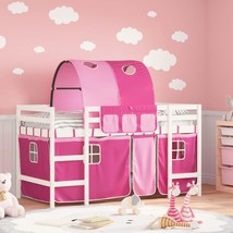 Kids&#39; Loft Bed with Tunnel Pink 90x200cm Solid Wood Pine - £145.12 GBP