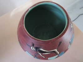Greek Pottery Bowl Hand Made Turquoise Decor 4 X 5&quot; [*Offic] - £43.52 GBP