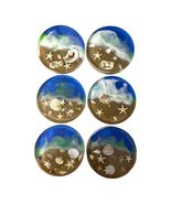 Handmade Coastal Resin Coaster Set Beach Ocean Sand Shells 6 Piece Set - $25.20