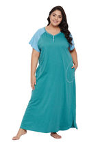 Solid Green Poly Cotton Melange Dress for Women - £17.53 GBP