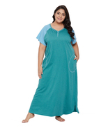 Solid Green Poly Cotton Melange Dress for Women - £17.37 GBP