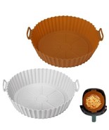 Air Fryer Silicone Pot, 2Pcs Air Fryer Silicone Liners Round Food Safe N... - £11.35 GBP