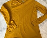 Duluth Trading company Womens Yellow Long Sleeve V Neck Top Small Goldenrod - $23.15
