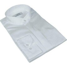 Mens CEREMONIA Pastor Shirt 100% Cotton Turkey Banded Collar #stn 13 hyk White image 5