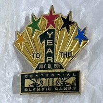 1996 Atlanta Georgia Olympics Planning Team USA Olympic Torch Lapel Hat Pin - £6.28 GBP