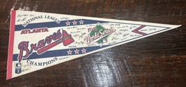 ATLANTA BRAVES 1991 National League Champions World Series Pennant w/Signatures - $28.04