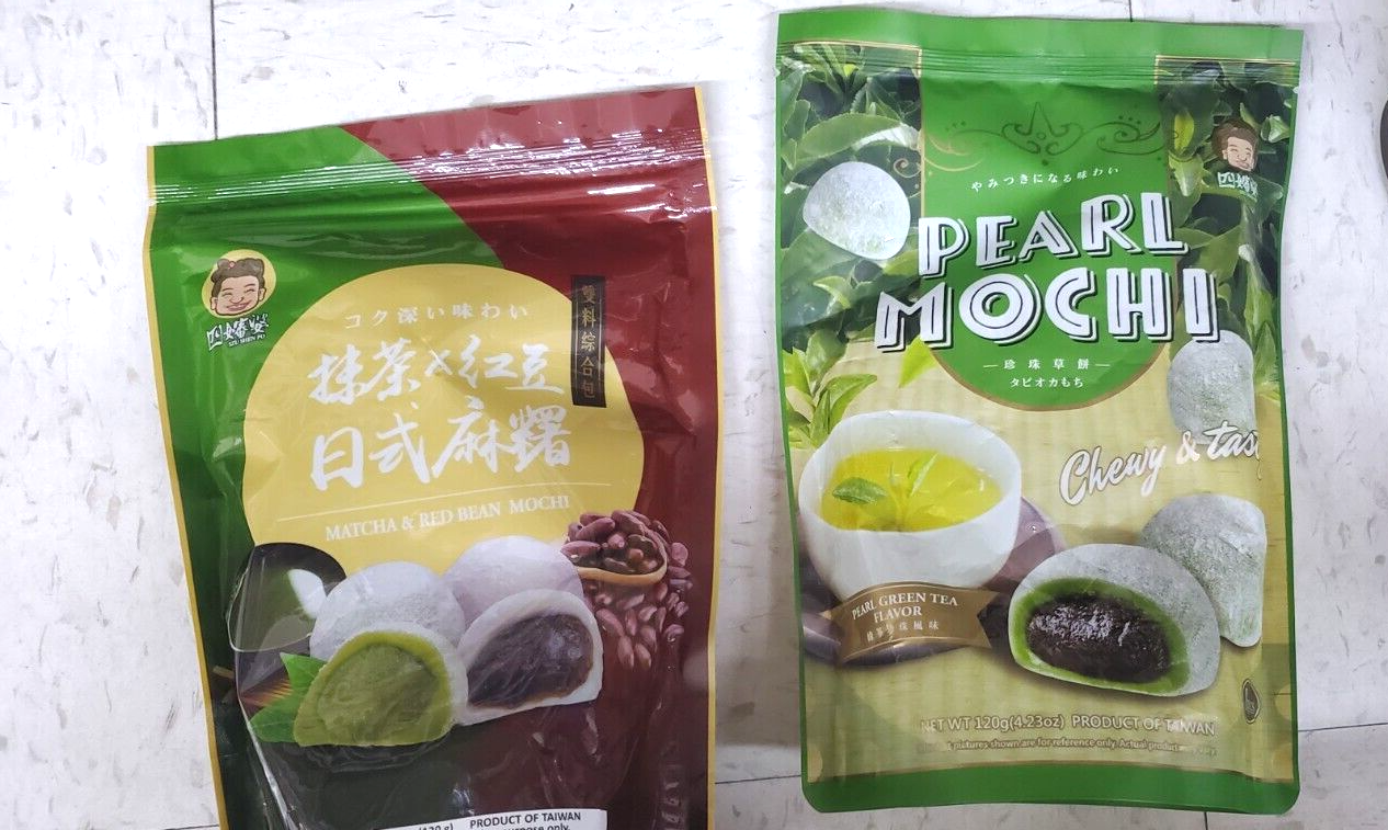 Primary image for 2 PACK PEARL MOCHI  PANDAN GREEN TEA & MATCHA & RED BEAN FLAVOR