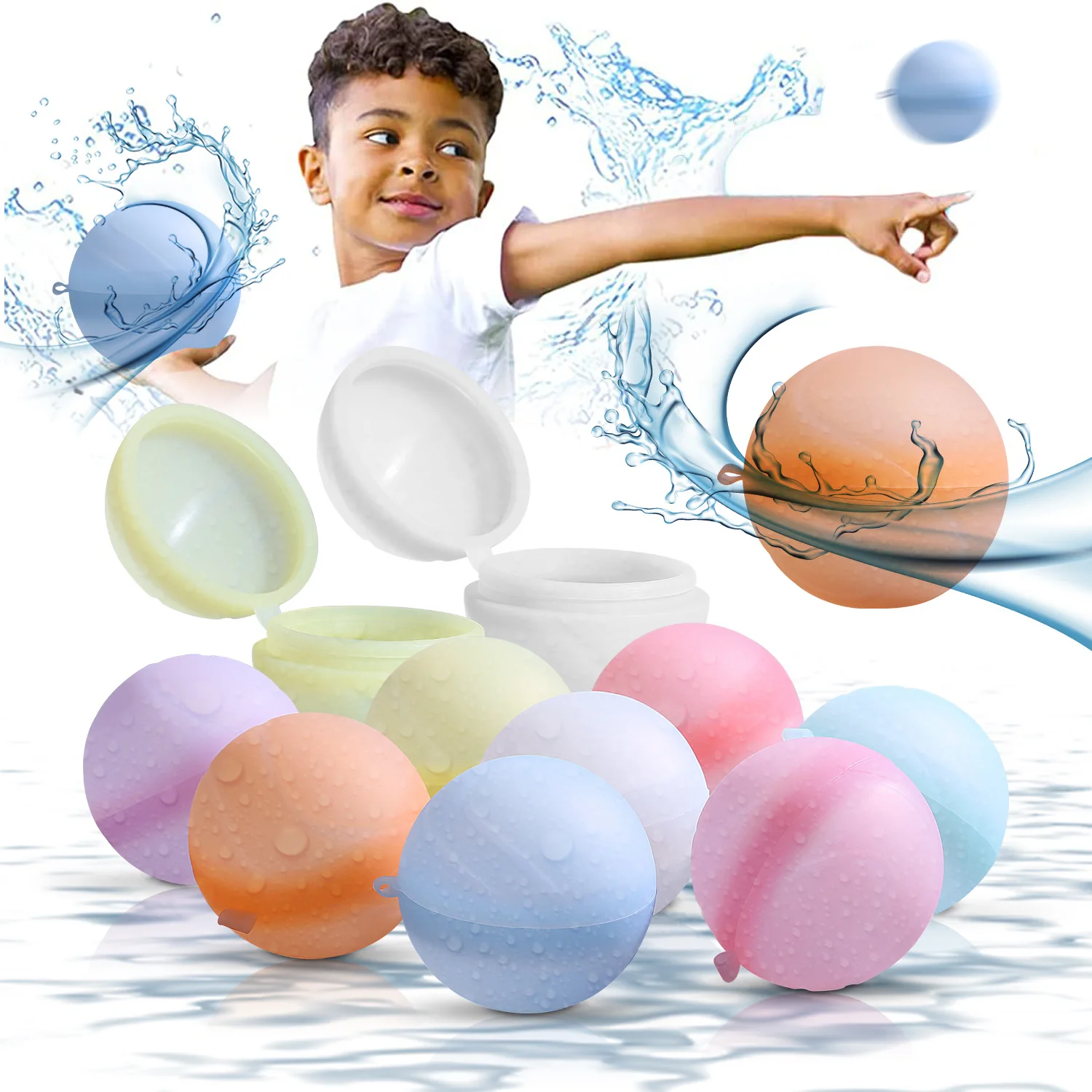 Silicone Water Splash Balls Absorbent Balloons Summer Pool Beach Play Toy f - £9.05 GBP+