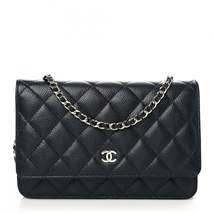 Chanel Caviar Quilted Wallet On Chain WOC Black - £3,992.78 GBP