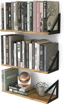 Wallniture Minori Floating Shelves Set of 3, Small Bookshelf Unit for Living - £41.55 GBP