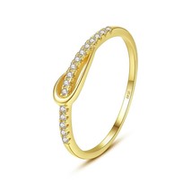 0.25Ct Simulated Diamond Knot Half Eternity Band Wedding Ring 14K Gold Plated - £44.46 GBP