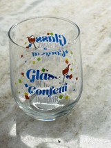 “Glass In Confetti In Hair”. 16.8 oz Inspirational Seamless Bear/Wine Glass - £11.50 GBP