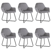 vidaXL Grey Velvet Dining Chair Set, 6 Pieces, Ergonomic Design, Sturdy Frame - $758.49
