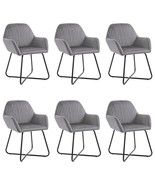 vidaXL Grey Velvet Dining Chair Set, 6 Pieces, Ergonomic Design, Sturdy ... - $14,267.87 MXN