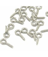 100-TINY Miniature Silver Plate Screw Eyes-Upeyes Eyepin Eye Peg Crafts-... - €4,20 EUR