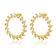 Leaf earrings, circle earrings, statement earrings, earrings, circle, leaf, dang - £19.82 GBP