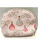 Womens Pink Leather Cosmetic Bag Love Hot Air Balloons Eiffel Tower 7 x ... - £10.70 GBP