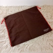 COACH Dust Bag Purse Shoes Soft Brushed Brown Red Trim Satin Drawstring ... - $32.58 CAD