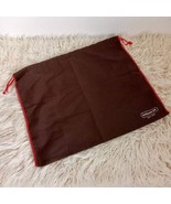 COACH Dust Bag Purse Shoes Soft Brushed Brown Red Trim Satin Drawstring ... - $23.75